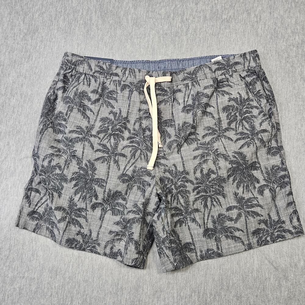 Vineyard Vines Shorts Mens XL Gray 7" Jetty Palm Print Cotton Spandex